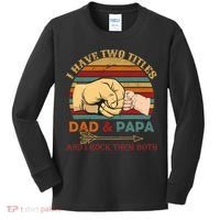 Two Titles Dad And Pap I Rock Them Both Kids Long Sleeve Shirt thumb 0