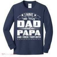 Two Titles Dad And Papa Kids Long Sleeve Shirt thumb 0