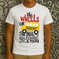 The Wheels On The School Bus Go Round And Round Back To School T-Shirt thumb 3