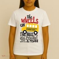 The Wheels On The School Bus Go Round And Round Back To School T-Shirt thumb 4