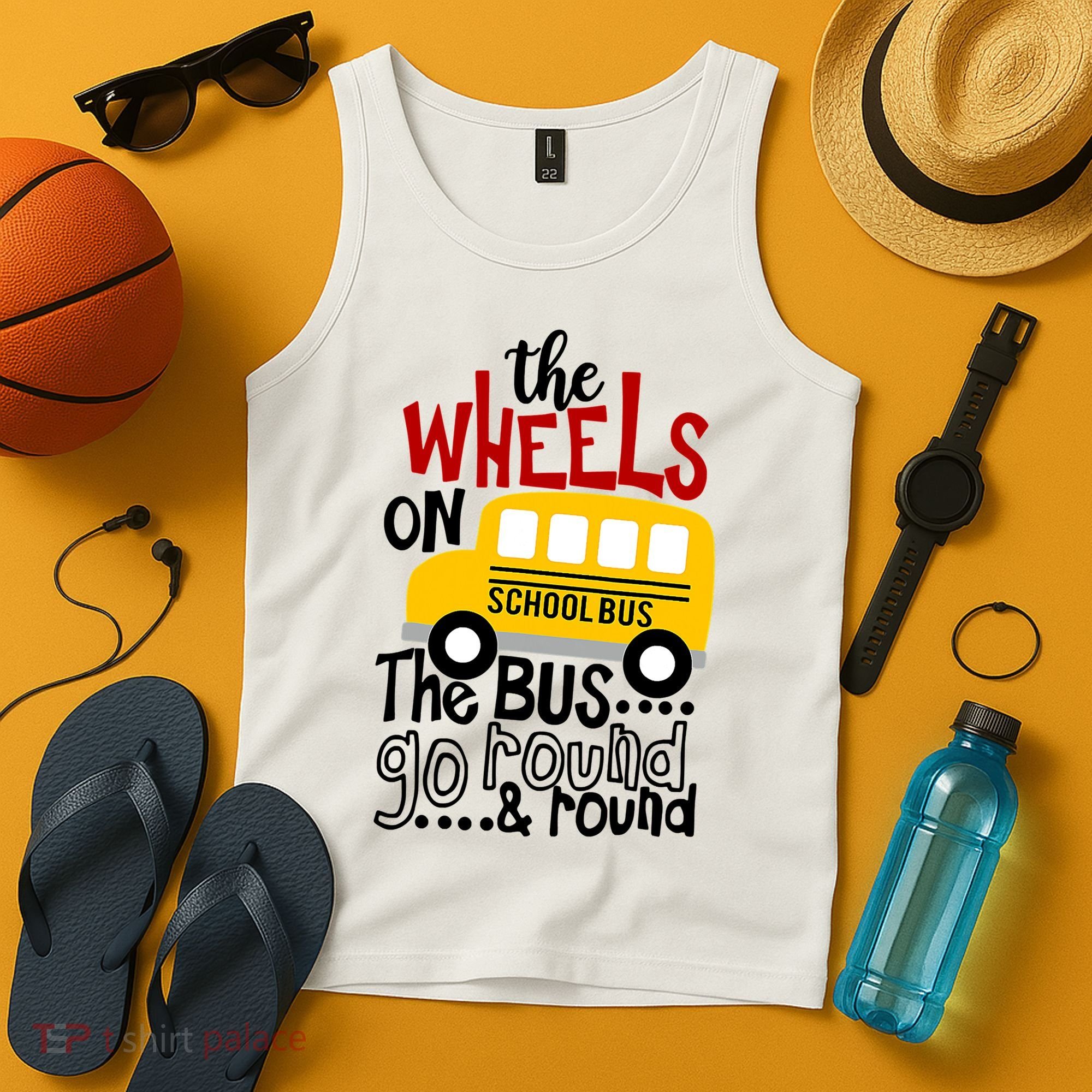 The Wheels On The School Bus Go Round And Round Back To School Tank Top