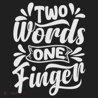 Two Words One Finger - Funny Quote - Sarcastic Saying Beanie thumb 2