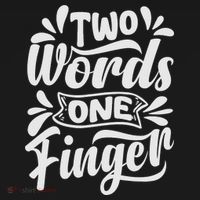 Two Words One Finger - Funny Quote - Sarcastic Saying Ornament thumb 1