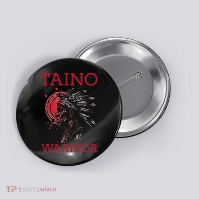 Taino Warrior Puerto Rico Heritage Boricua Boriken Pride Button