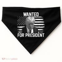 Trump Wanted President Trump Mugshot USA-Made Doggie Bandana thumb 0