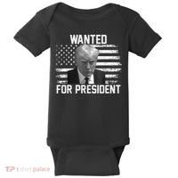 Trump Wanted President Trump Mugshot Baby Bodysuit thumb 0