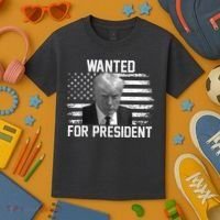 Trump Wanted President Trump Mugshot Kids T-Shirt thumb 3