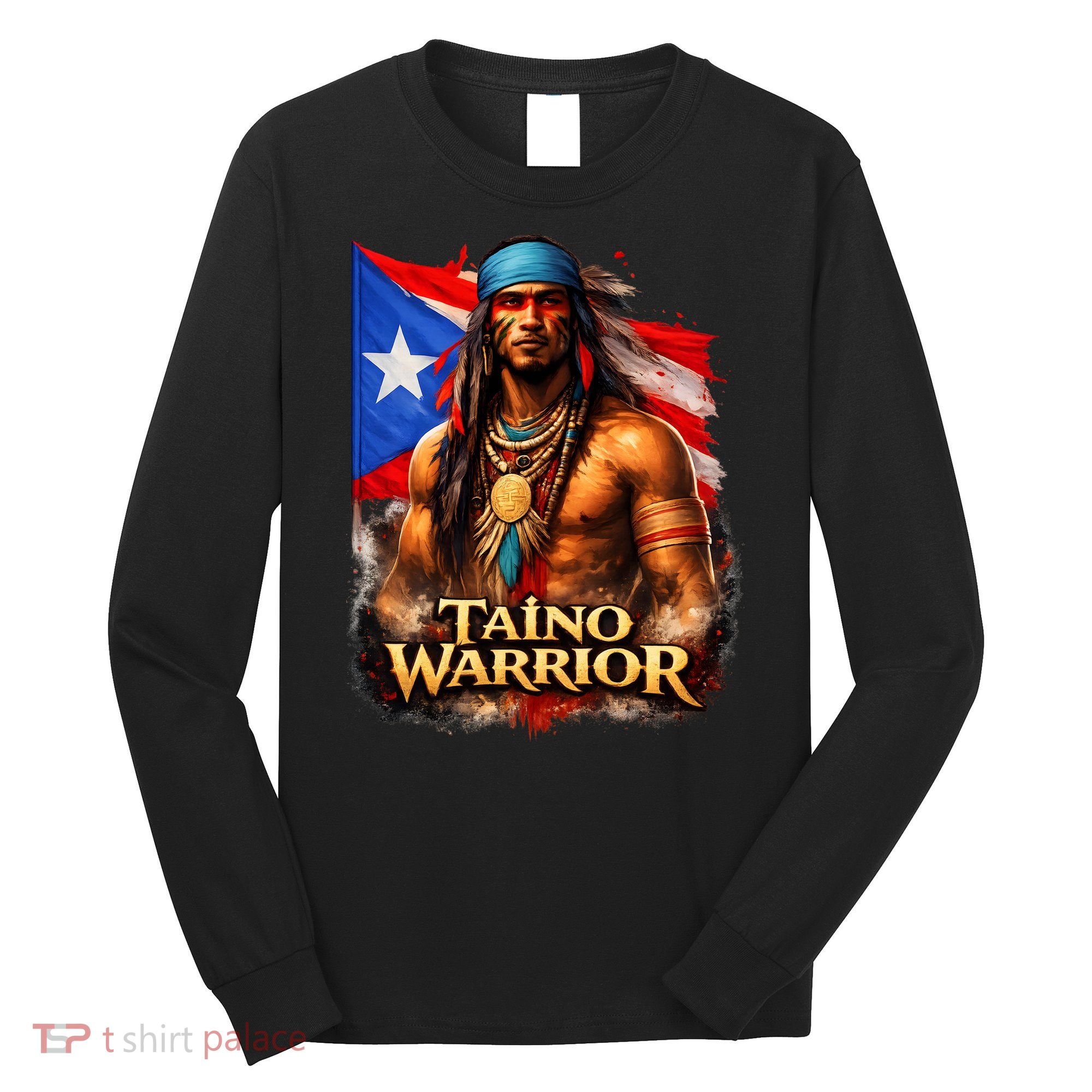 Taino Warrior Portico Porticean Flag Long Sleeve Shirt
