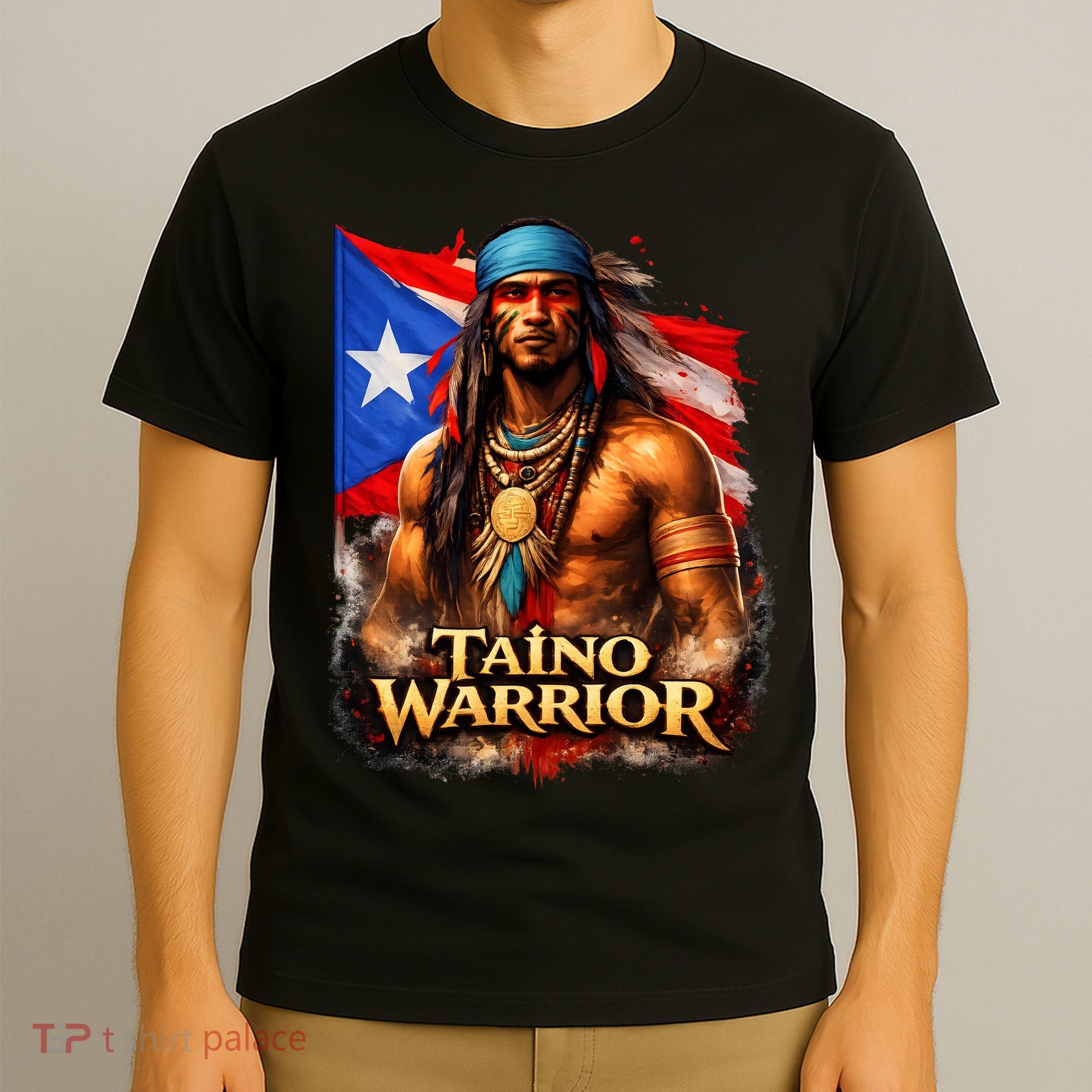 Taino Warrior Portico Porticean Flag T-Shirt