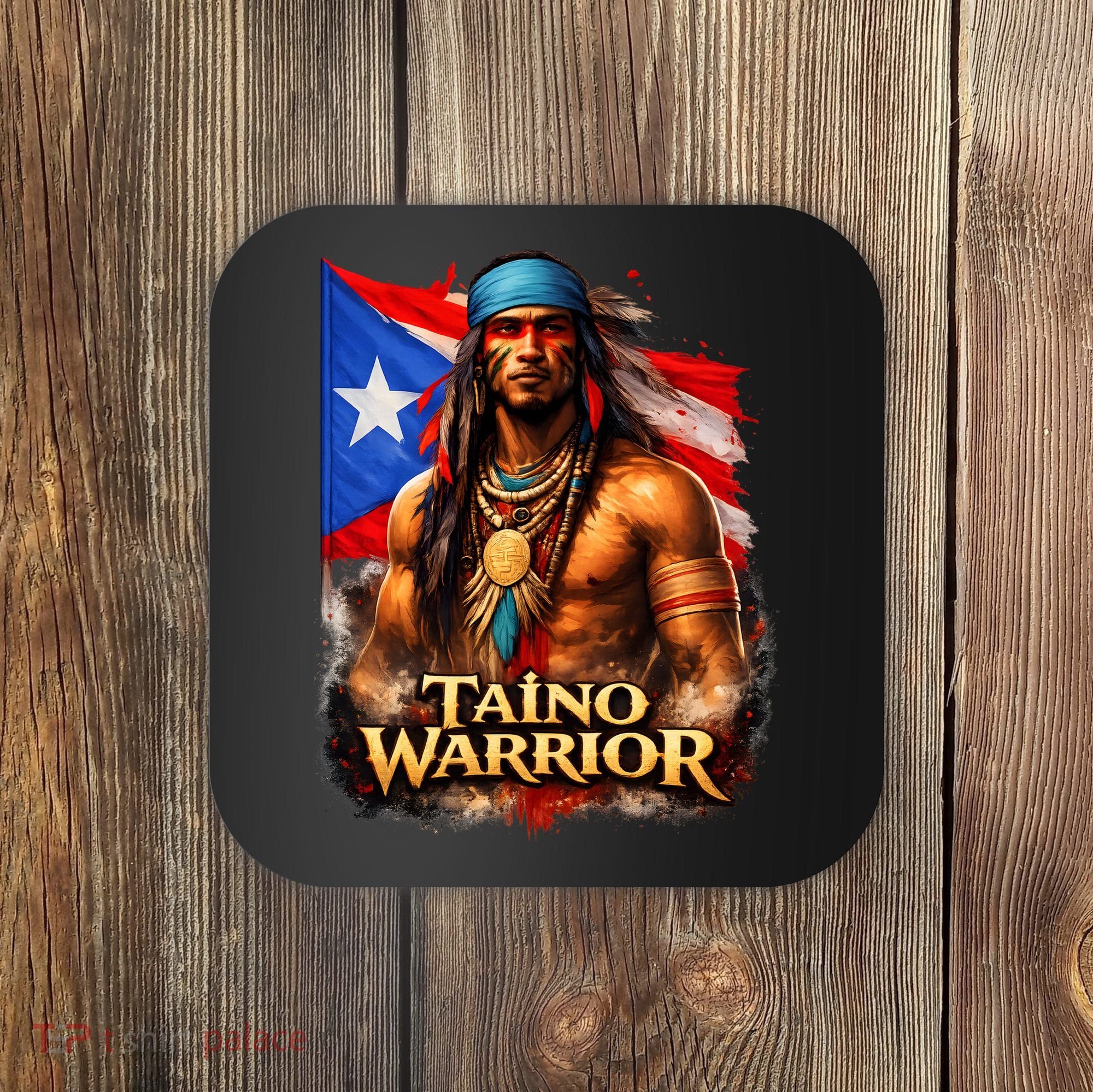 Taino Warrior Portico Porticean Flag Coaster