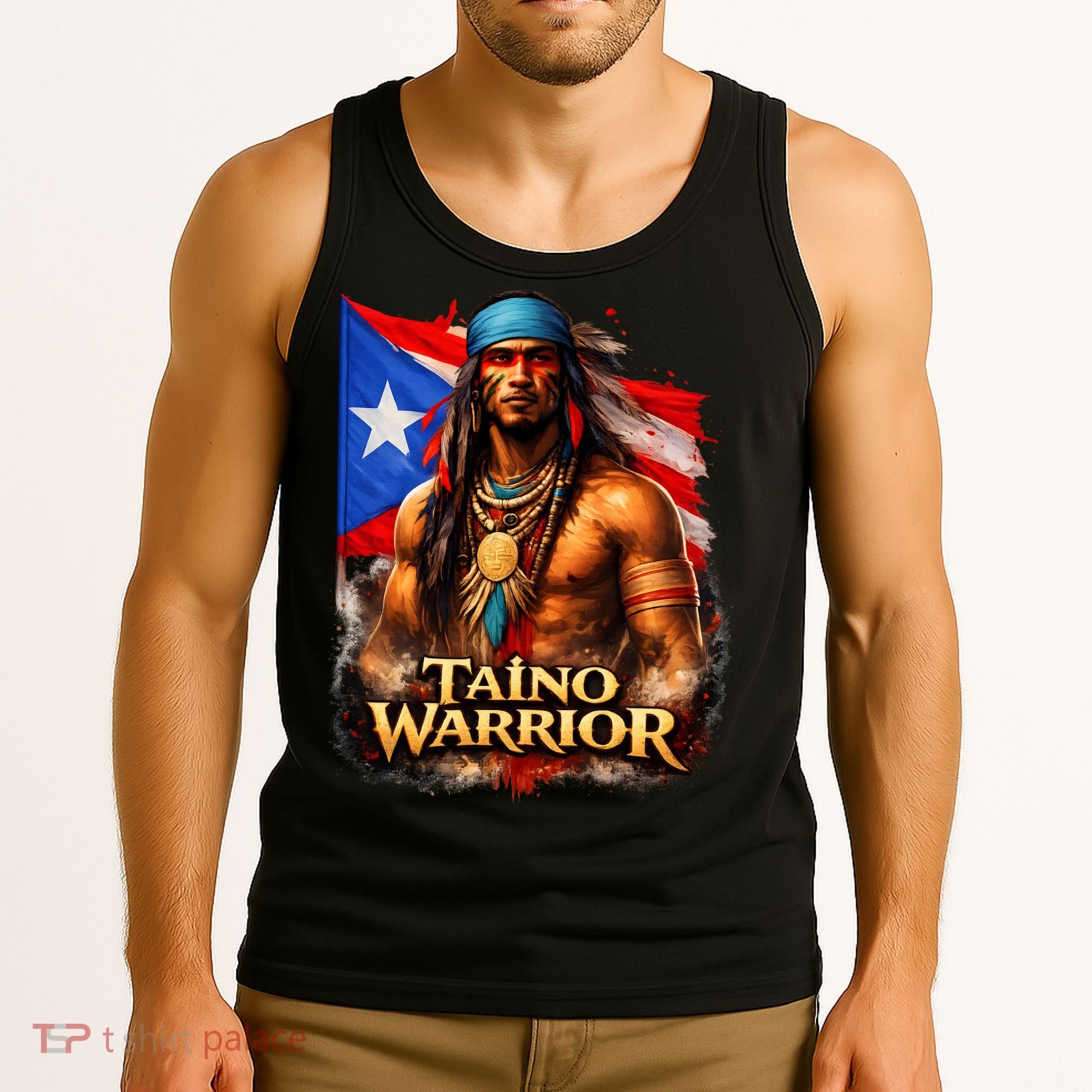 Taino Warrior Portico Porticean Flag Tank Top