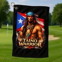 Taino Warrior Portico Porticean Flag Golf Towel thumb 1