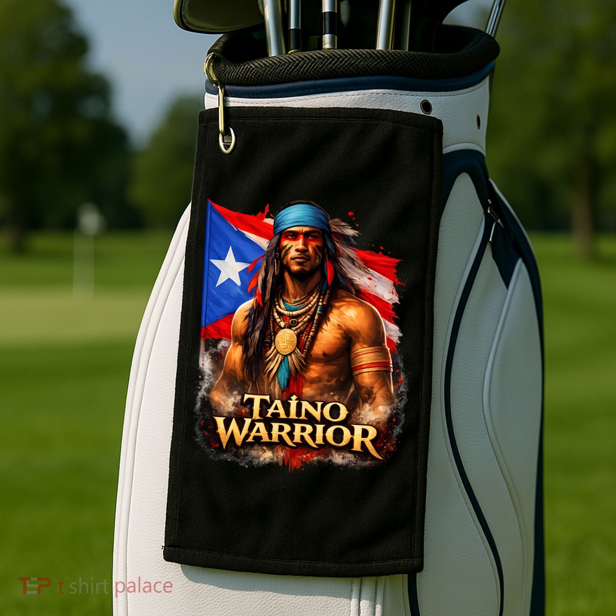 Taino Warrior Portico Porticean Flag Golf Towel