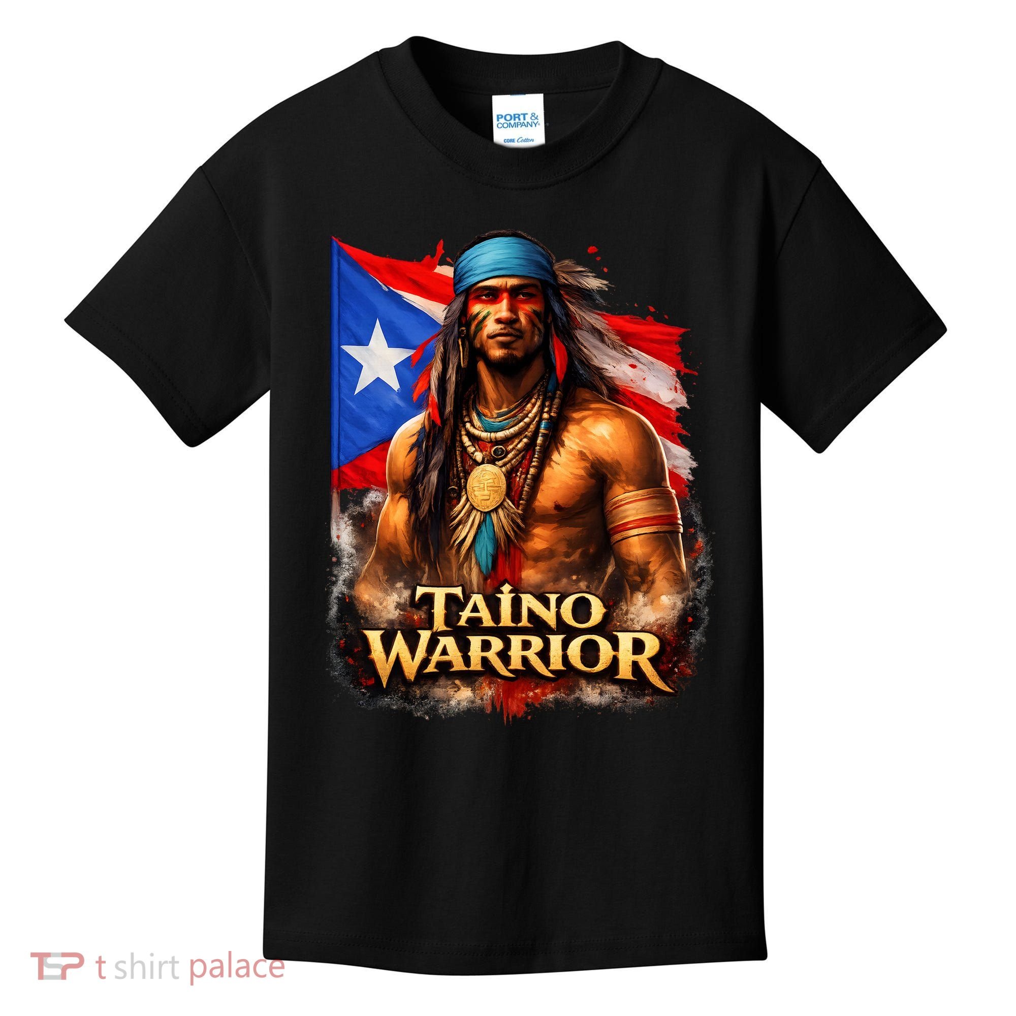 Taino Warrior Portico Porticean Flag Kids T-Shirt