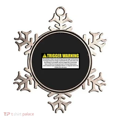 Trigger Warning Parody Warning Label For People Cool Gift Ornament