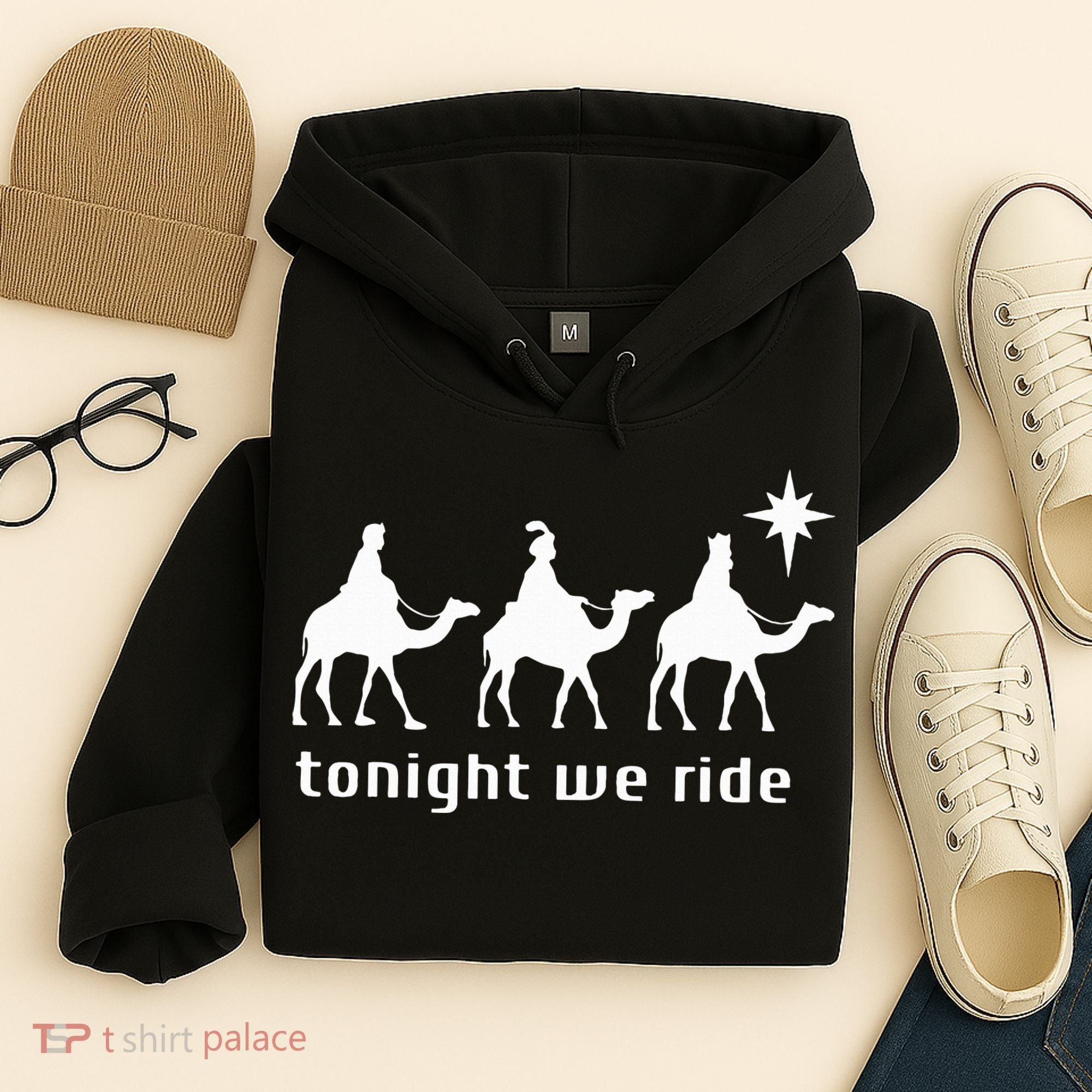 Tonight We Ride Retro Three Wise Christmas Christian  Hoodie