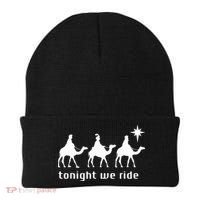Tonight We Ride Retro Three Wise Christmas Christian  Beanie thumb 0
