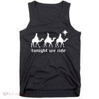 Tonight We Ride Retro Three Wise Christmas Christian  Tank Top thumb 0