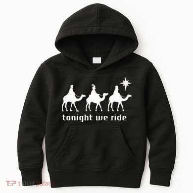 Tonight We Ride Retro Three Wise Christmas Christian  Kids Hoodie