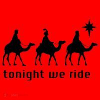 Tonight We Ride Retro Three Wise Christmas Christian  Santa Hat thumb 1