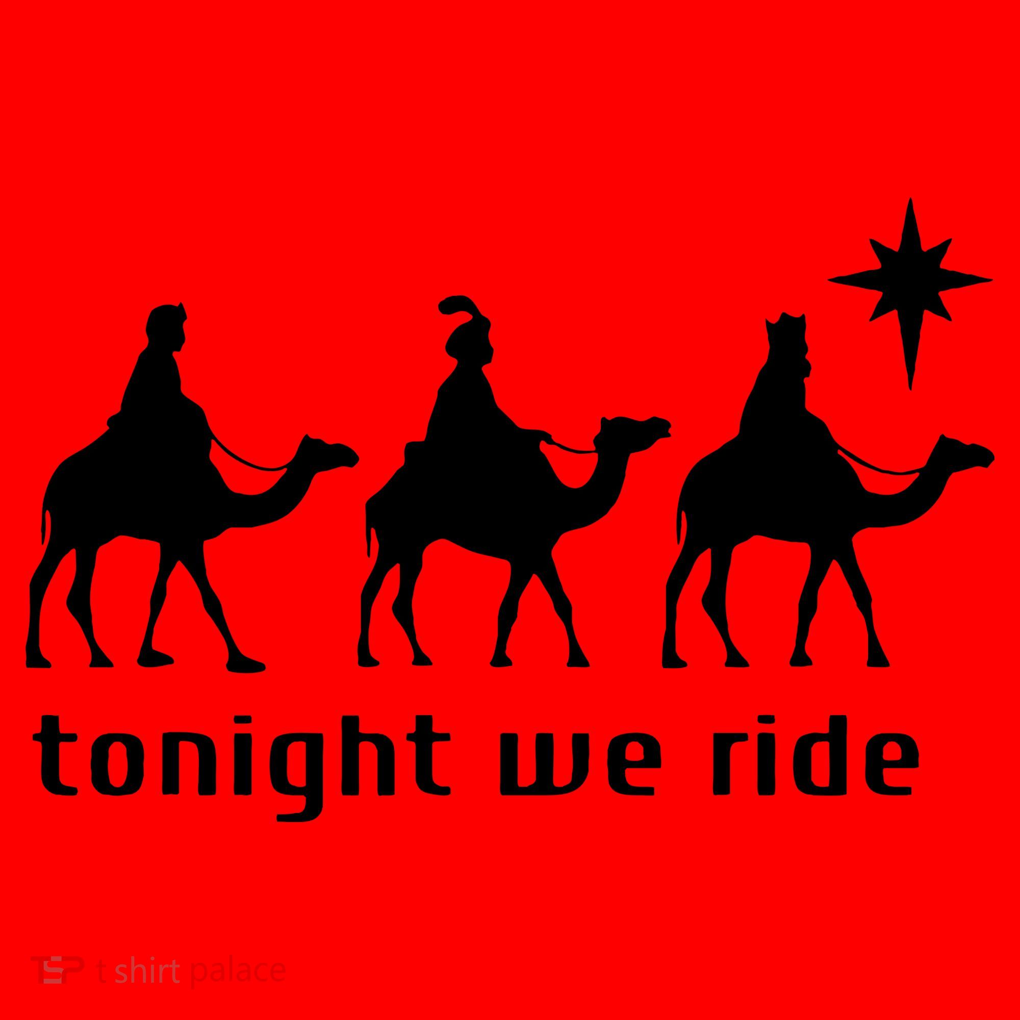 Tonight We Ride Retro Three Wise Christmas Christian  Santa Hat