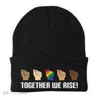 Together We Rise Opposition Equality Cute Gift Beanie thumb 0