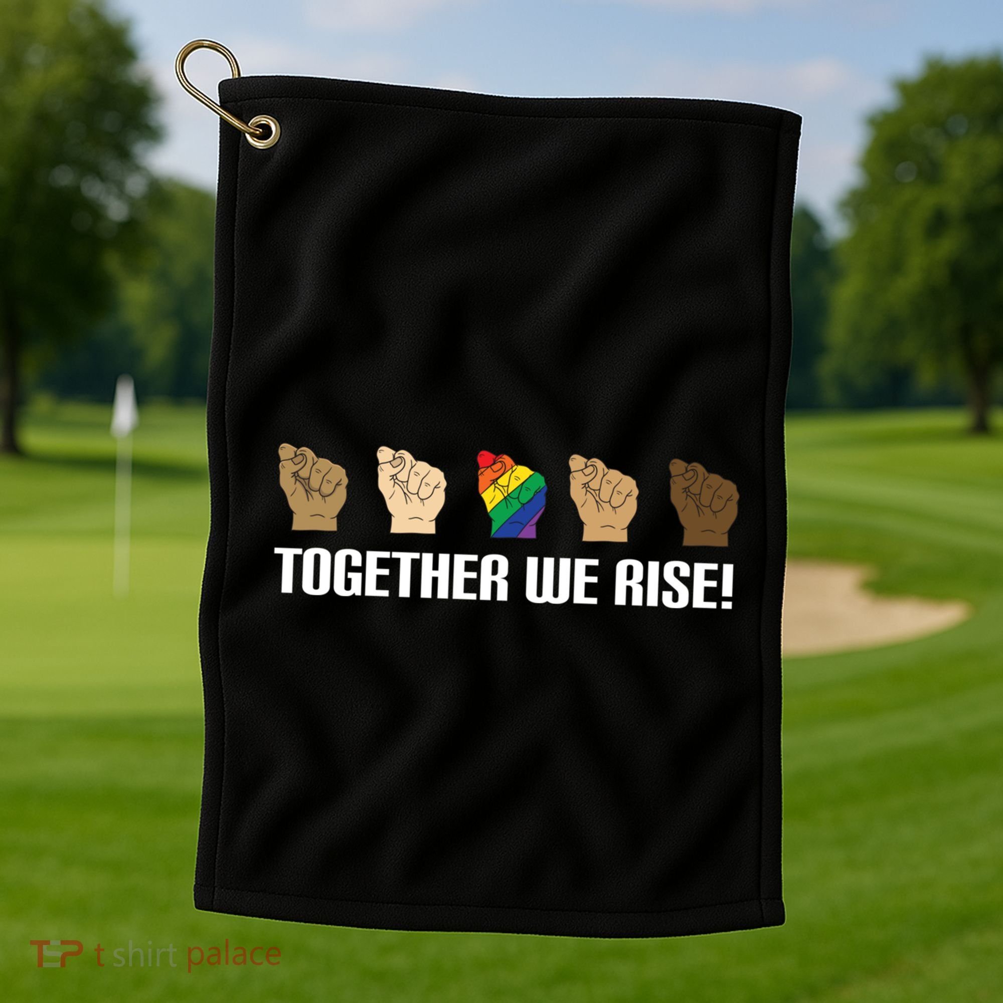 Together We Rise Opposition Equality Cute Gift Golf Towel