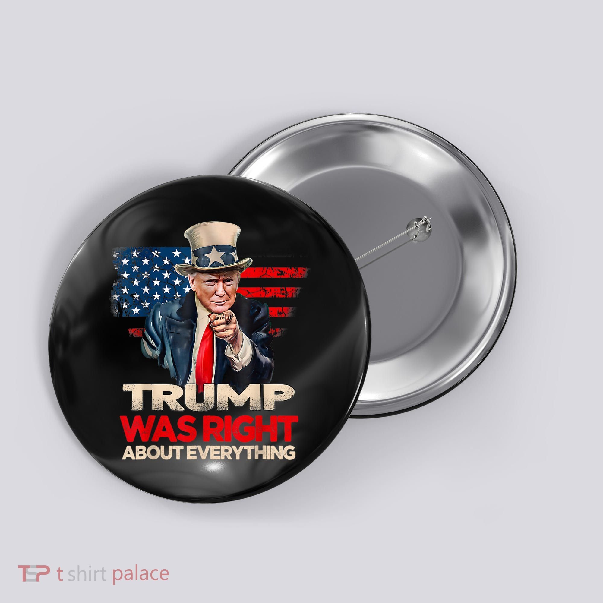 Trump Was Right About Everything President Donald Trump 2024 Button