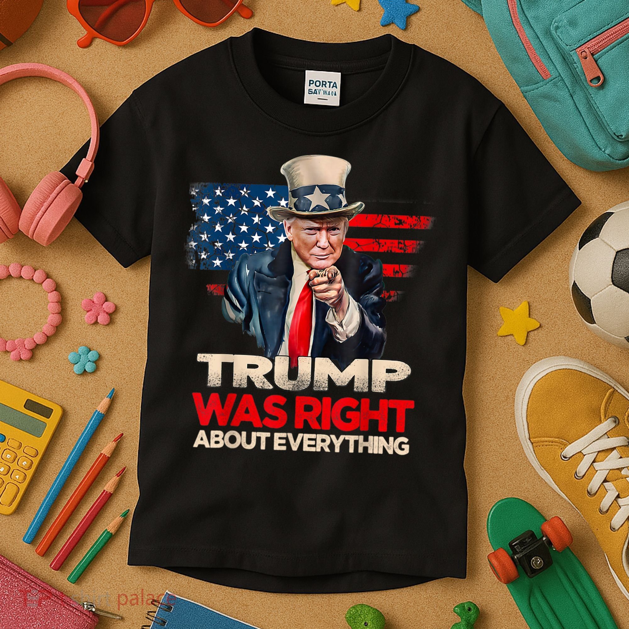 Trump Was Right About Everything President Donald Trump 2024 Kids T-Shirt
