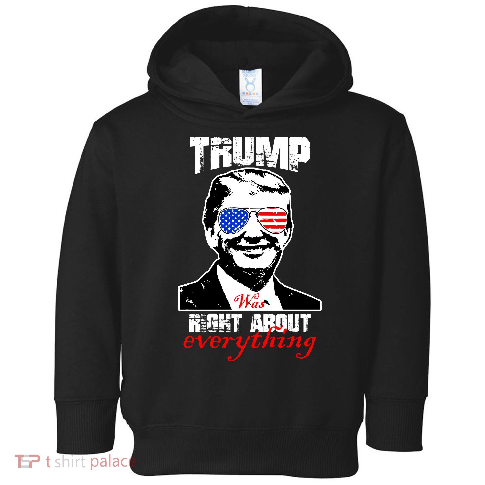 Trump Was Right About Everything Sunglasses USA Toddler Hoodie
