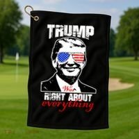 Trump Was Right About Everything Sunglasses USA Golf Towel thumb 1