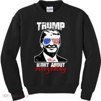 Trump Was Right About Everything Sunglasses USA Kids Sweatshirt thumb 0