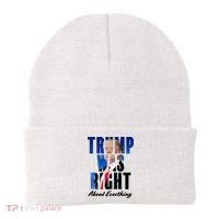 Trump Was Right About Everything Typography Portrait Beanie thumb 0
