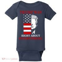 Trump Was Right About Everything USA Flag Baby Bodysuit thumb 0
