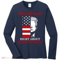 Trump Was Right About Everything USA Flag Women's Long Sleeve Shirt thumb 0
