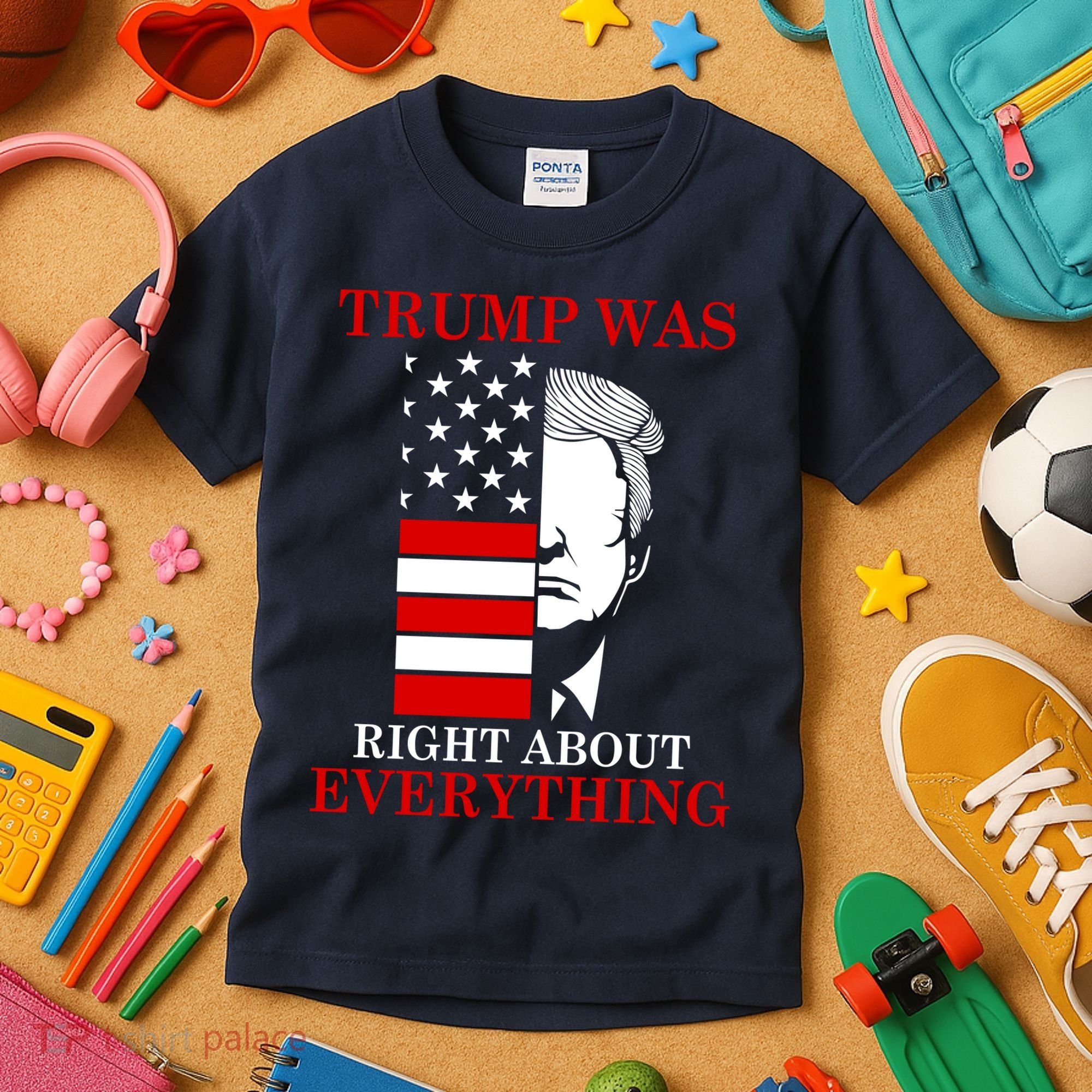 Trump Was Right About Everything USA Flag Kids T-Shirt
