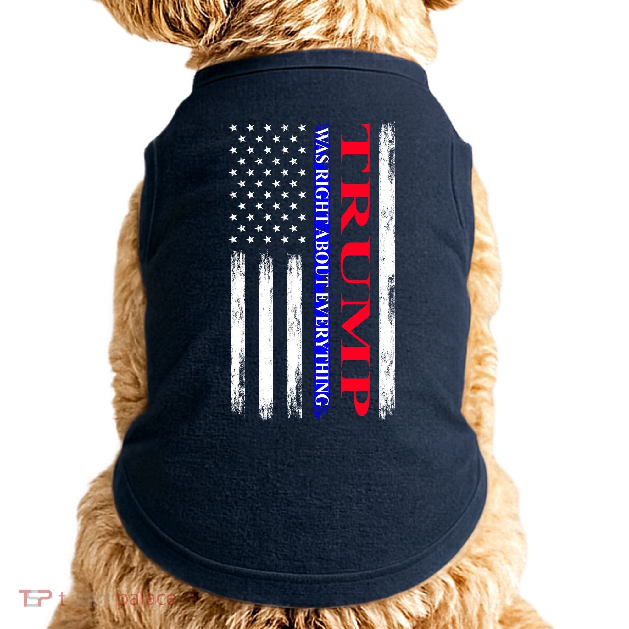 Trump Was Right About Everything American Flag Gift Doggie Tank