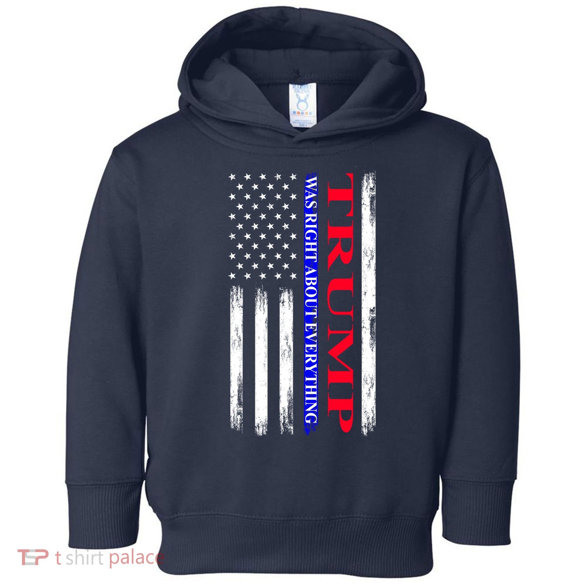 Trump Was Right About Everything American Flag Gift Toddler Hoodie