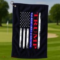 Trump Was Right About Everything American Flag Gift Golf Towel thumb 1
