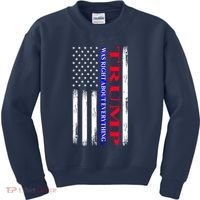 Trump Was Right About Everything American Flag Gift Kids Sweatshirt thumb 0
