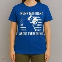 Trump Was Right About Everything American Flag 45 47 T-Shirt thumb 4
