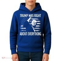 Trump Was Right About Everything American Flag 45 47 Kids Hoodie thumb 4