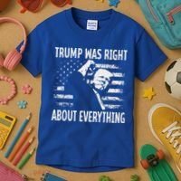 Trump Was Right About Everything American Flag 45 47 Kids T-Shirt thumb 3
