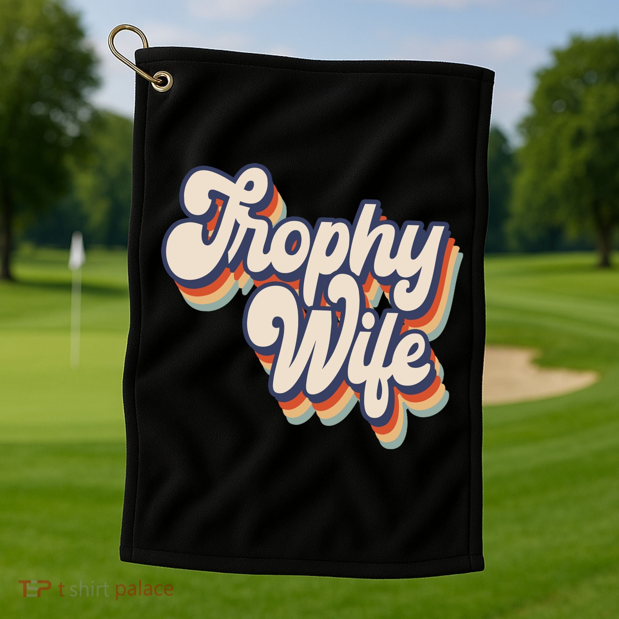 Trophy Wife Retro Style Golf Towel