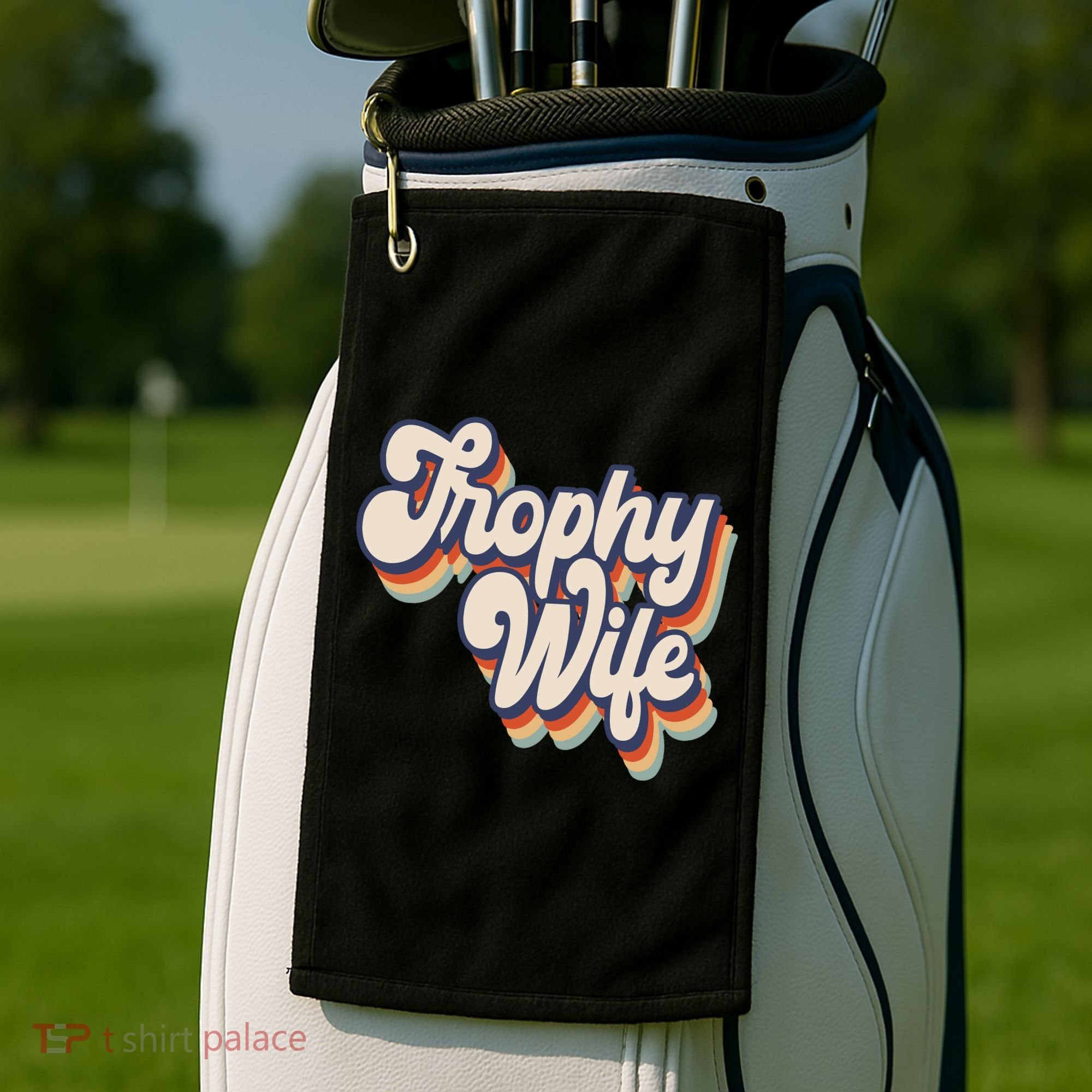 Trophy Wife Retro Style Golf Towel