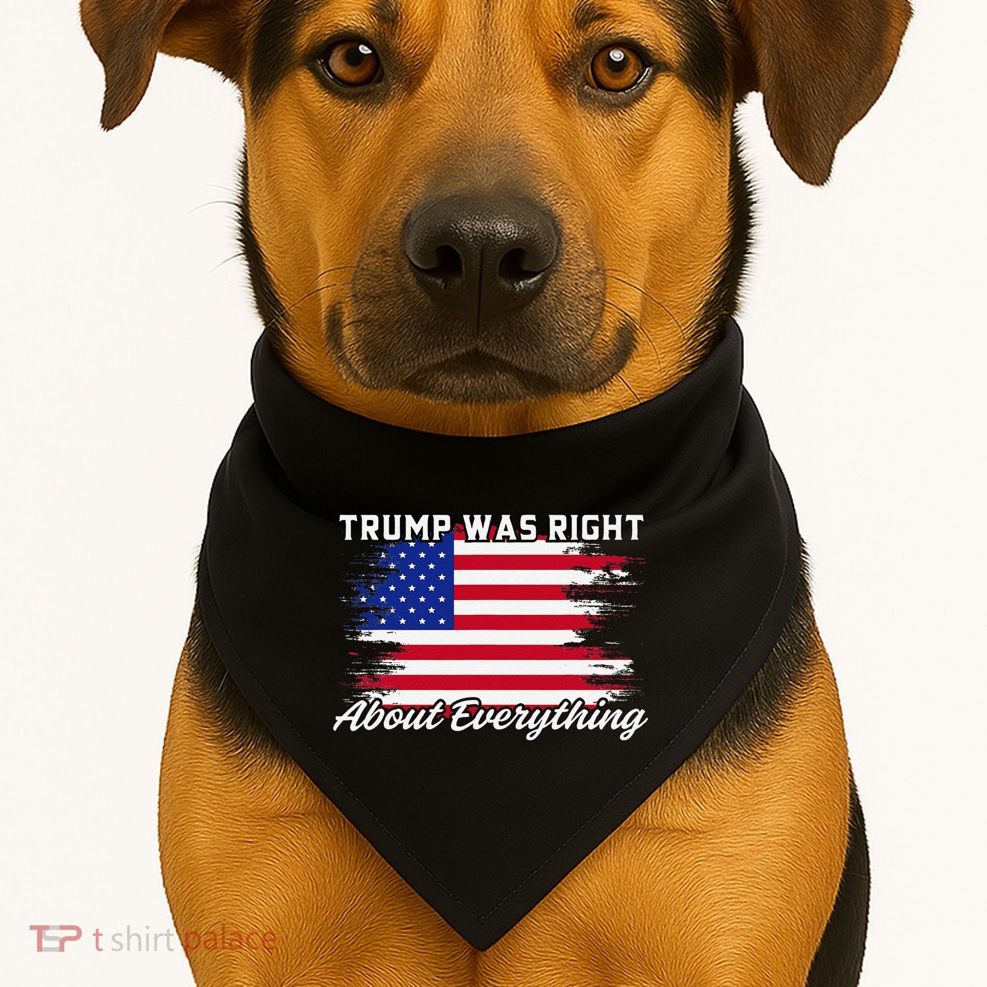 Trump Was Right About Everything President Flag Statement USA-Made Doggie Bandana
