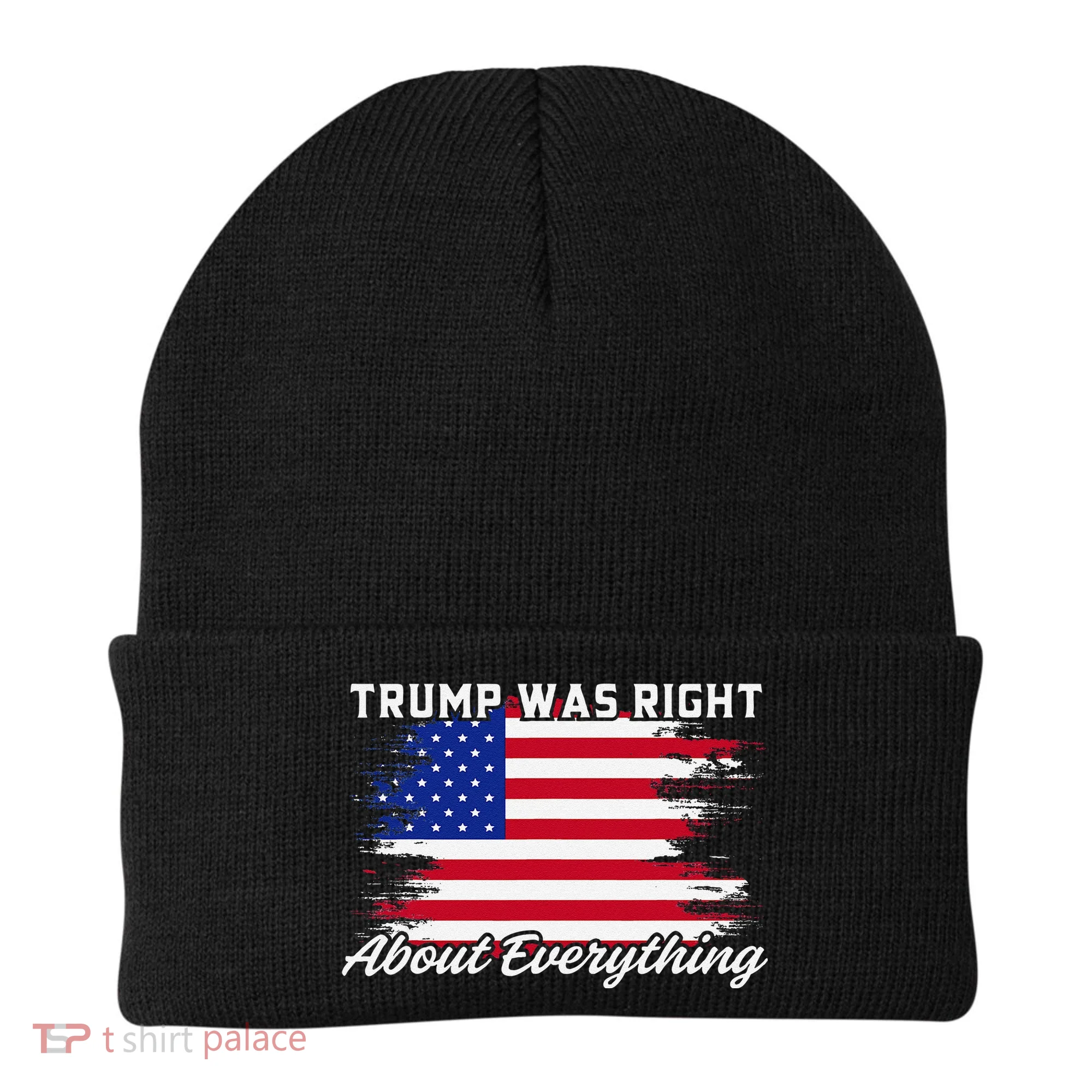 Trump Was Right About Everything President Flag Statement Beanie