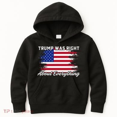 Trump Was Right About Everything President Flag Statement Kids Hoodie