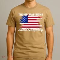 Trump Was Right About Everything President Flag Statement T-Shirt thumb 3