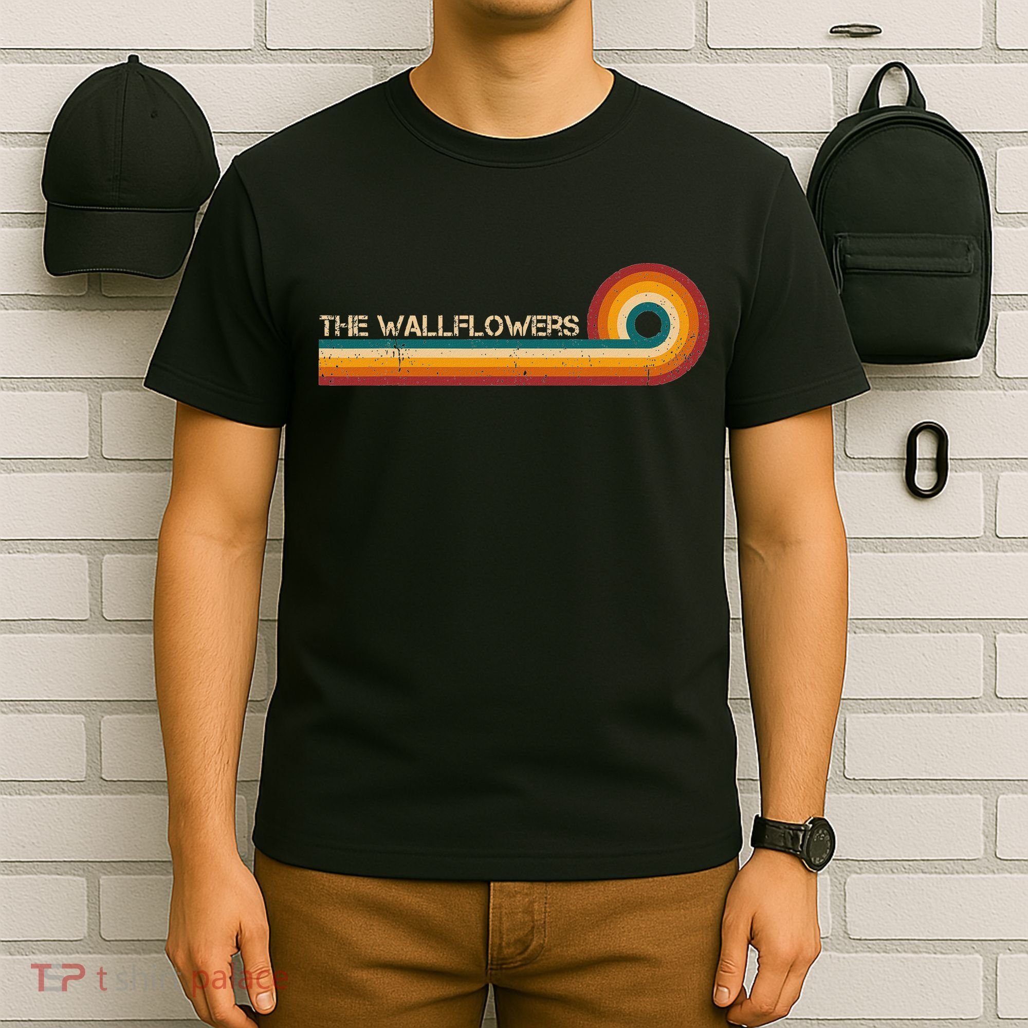 The Wallflowers Retro Stripes Musician Vintage T-Shirt